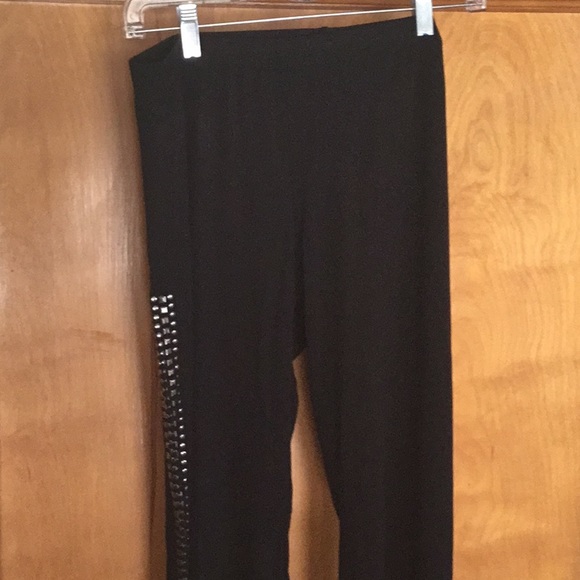 Black Vocal Studded Leggings Sz3X - Picture 1 of 2